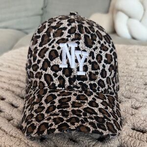 Fashion Nova Leopard Print Cap with White Logo